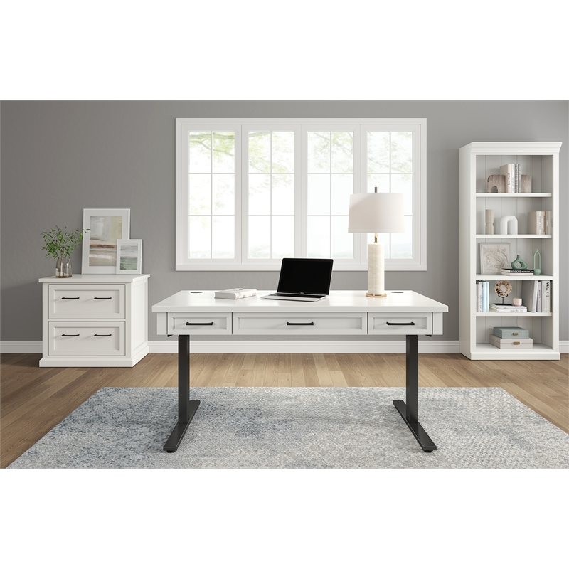 Scranton & Co Electric Sit/Stand Desk Height Adjustable Table in White