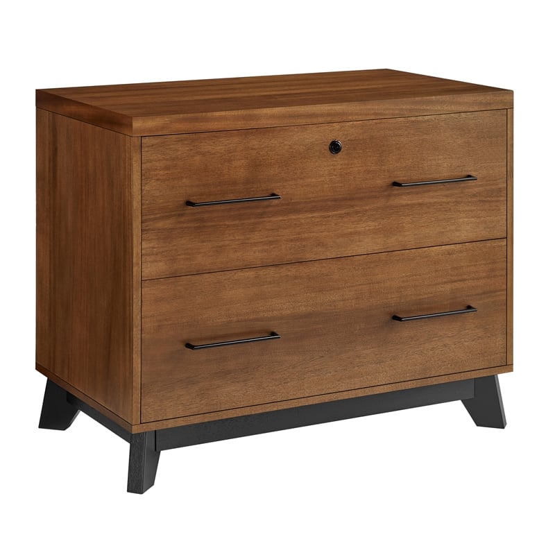 Scranton & Co Wood Lateral File Cabinet Fully Assembled in Medium Brown