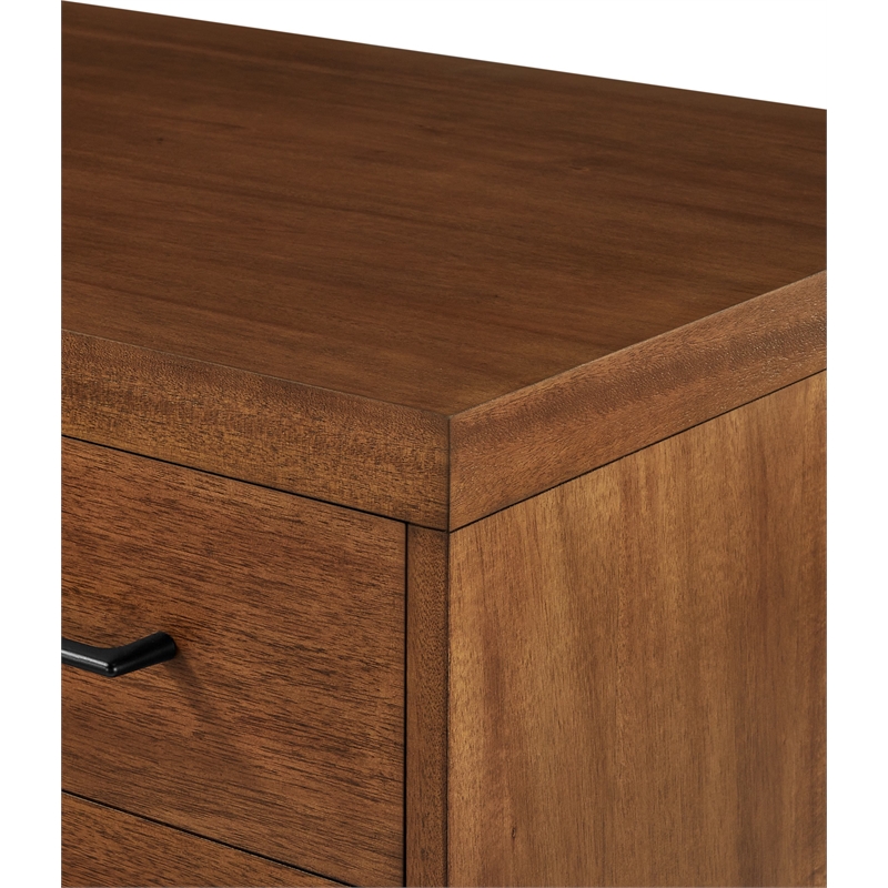 Scranton & Co Wood Lateral File Cabinet Fully Assembled in Medium Brown
