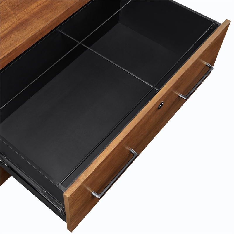Scranton & Co Wood Lateral File Cabinet Fully Assembled in Medium Brown