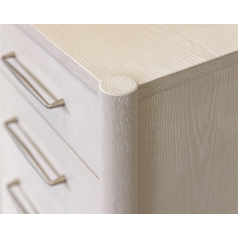 Scranton & Co Modern Wood Office Desk with Storage in Ash White Finish