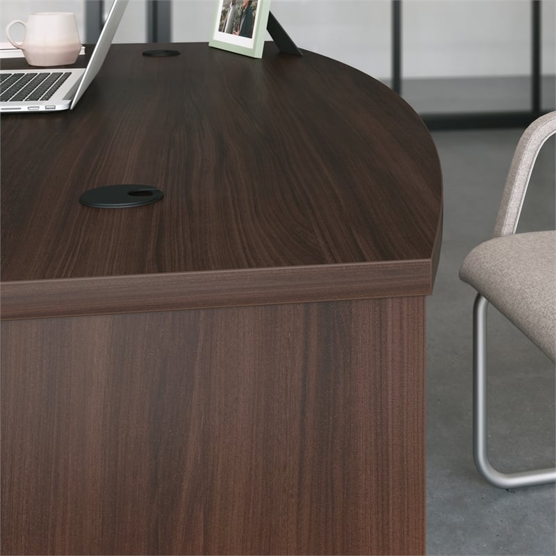 Scranton & Co Bowfront Executive Desk in Noble Elm Finish