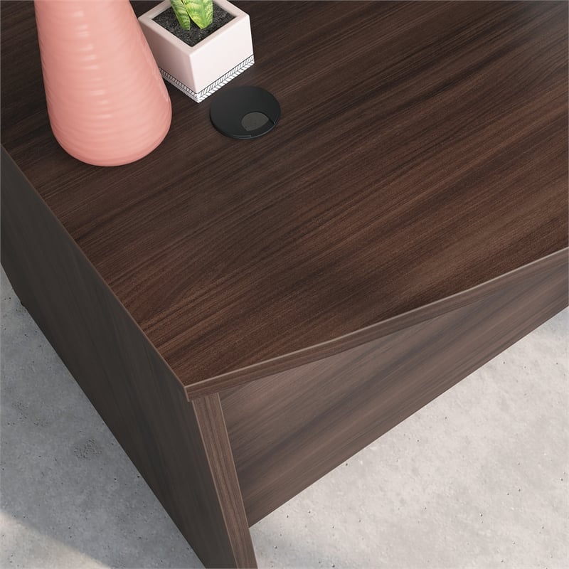 Scranton & Co Bowfront Executive Desk in Noble Elm Finish