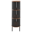 Scranton & Co 3-Tier MDF and Particleboard Display Cabinet in Walnut and Black