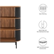 Scranton & Co 3-Tier MDF and Particleboard Display Cabinet in Walnut and Black