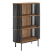 Scranton & Co 3-Tier MDF and Particleboard Display Cabinet in Walnut and Black