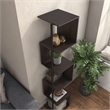Scranton & Co Modern Wood 5-Shelf Corner Bookcase in Red Cocoa