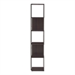 Scranton & Co Modern Wood 5-Shelf Corner Bookcase in Red Cocoa