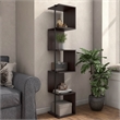 Scranton & Co Modern Wood 5-Shelf Corner Bookcase in Red Cocoa