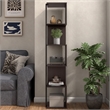 Scranton & Co Modern Wood 5-Shelf Corner Bookcase in Red Cocoa