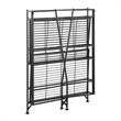 Scranton & Co Three-Tier Ladder Folding Shelf in Black Metal Frame