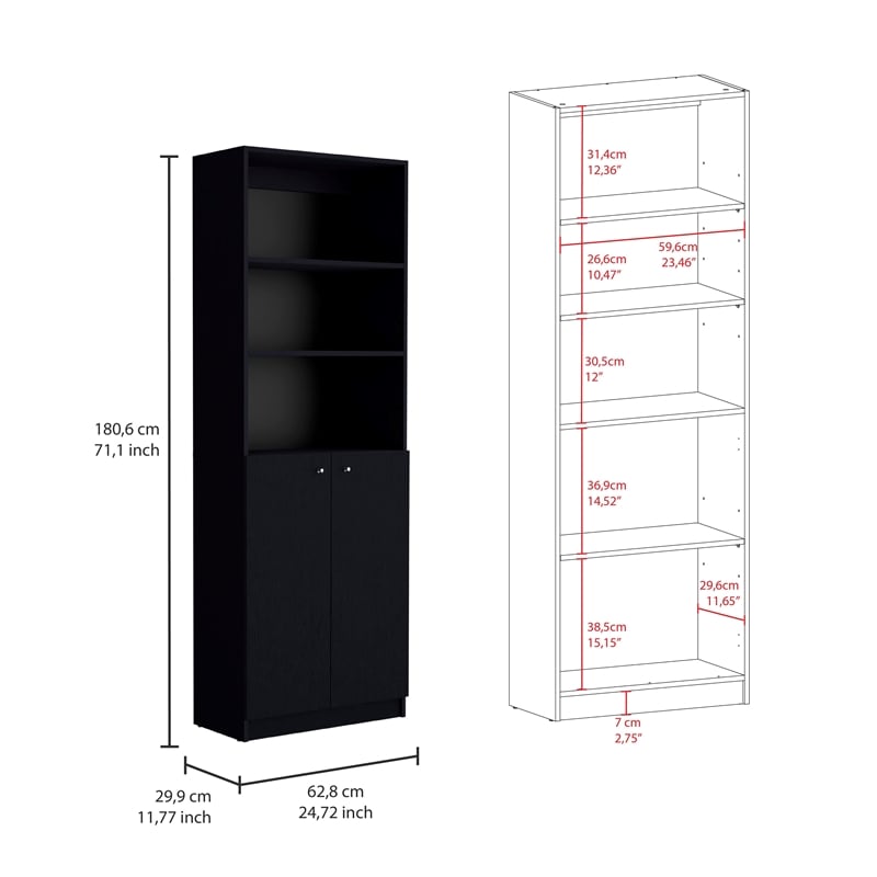 Scranton & Co Living Room Furniture Set in Black Engineered Wood
