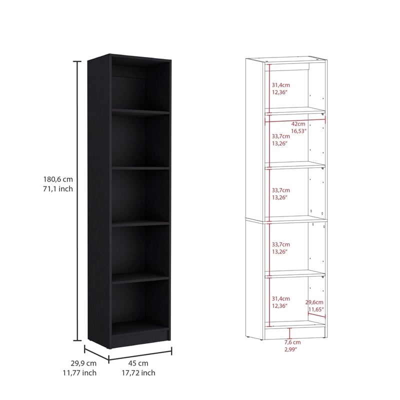 Scranton & Co Living Room Furniture Set in Black Engineered Wood