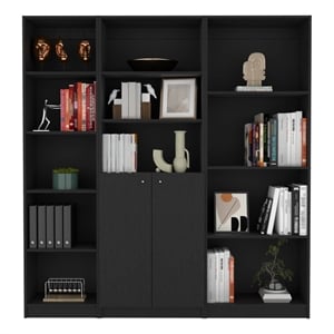 Scranton & Co Living Room Furniture Set in Black Engineered Wood
