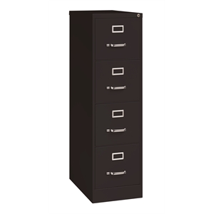 Scranton & Co 25&quot Deep 4 Drawer Metal Vertical File Cabinets Black 3 Units