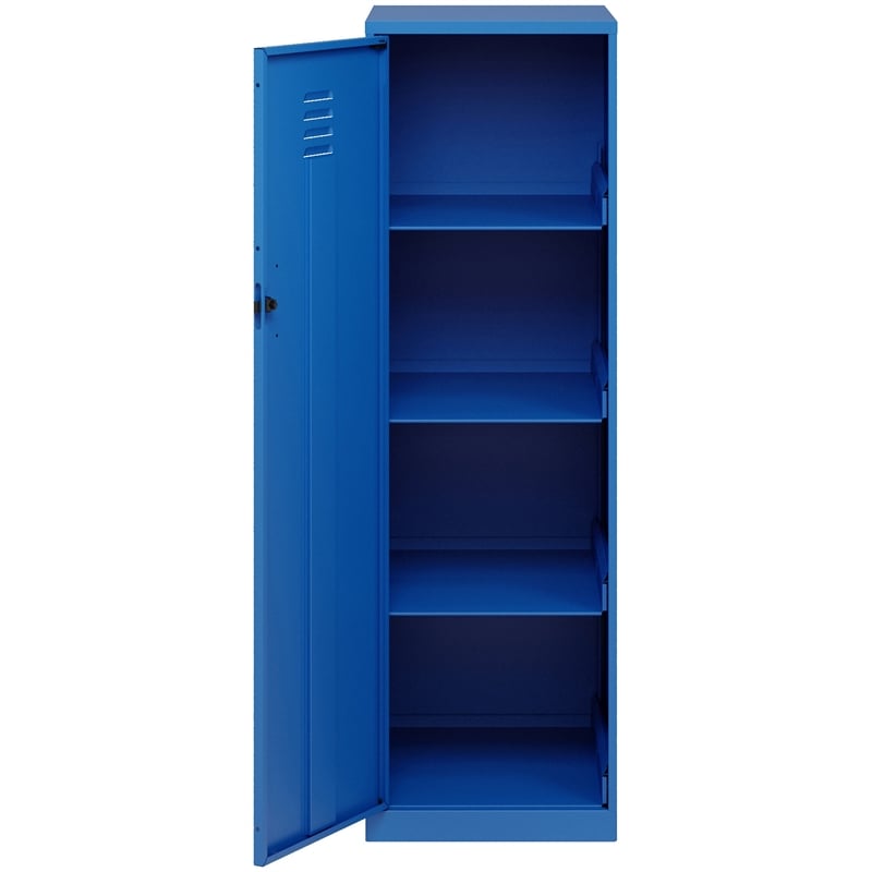 Scranton & Co 4-Shelf No Assembly Metal Locker Cabinet in Blue