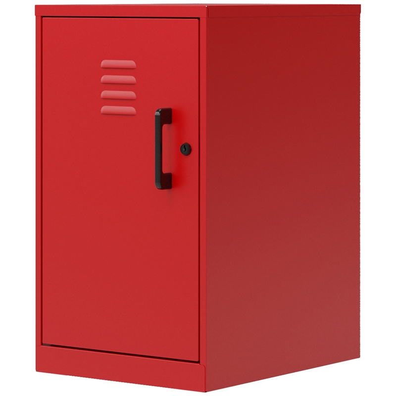 Scranton & Co 2-Shelf No Assembly Metal Locker Cabinet in Red