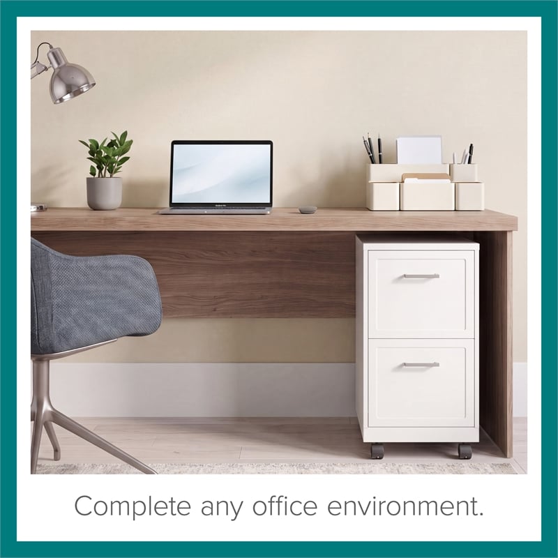 scranton & co 2-drawer mobile file cabinet in pearl white