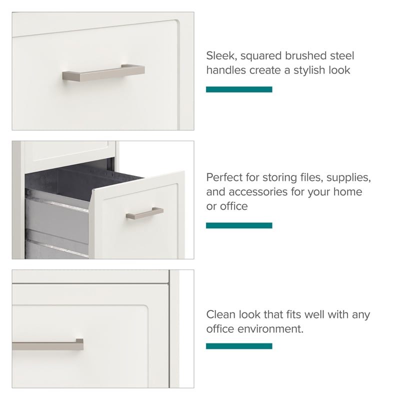 scranton & co 2-drawer mobile file cabinet in pearl white