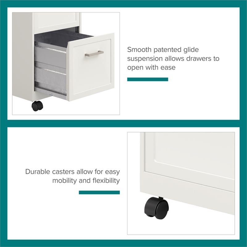 scranton & co 2-drawer mobile file cabinet in pearl white