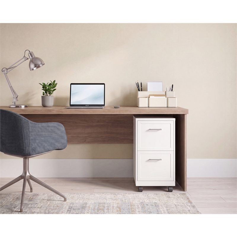 scranton & co 2-drawer mobile file cabinet in pearl white