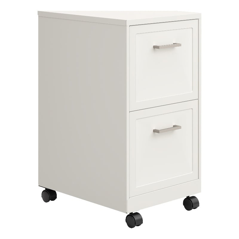 Scranton & Co 2-Drawer Mobile File Cabinet in Pearl White