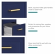 Scranton & Co 2-Drawer Mobile File Cabinet in Navy with Gold Handles