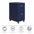 Scranton & Co 2-Drawer Mobile File Cabinet in Navy with Gold Handles