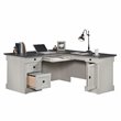 Scranton & Co Engineered Wood L-Shaped Desk with Rosso Slate Accents