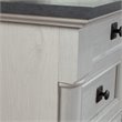 Scranton & Co Engineered Wood L-Shaped Desk with Rosso Slate Accents