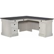 Scranton & Co Engineered Wood L-Shaped Desk with Rosso Slate Accents