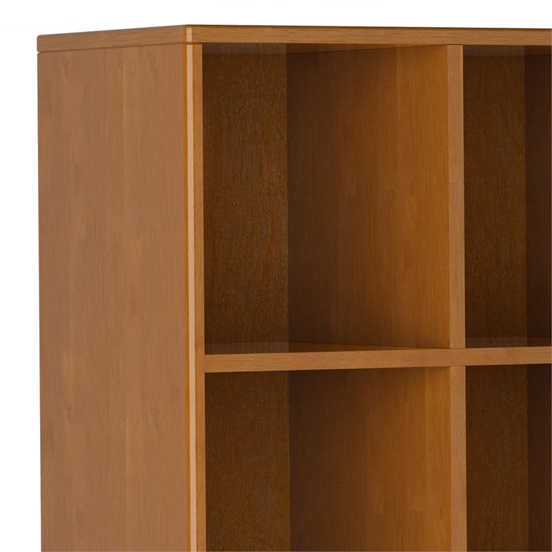 Scranton & Co 58 in Teak Brown Wood Bookcase with Drawers & Compartments