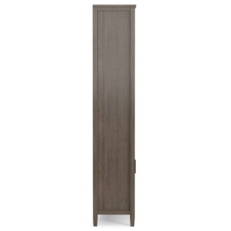 Scranton & Co Smoky Brown Solid Wood Bookcase with Adjustable Shelves