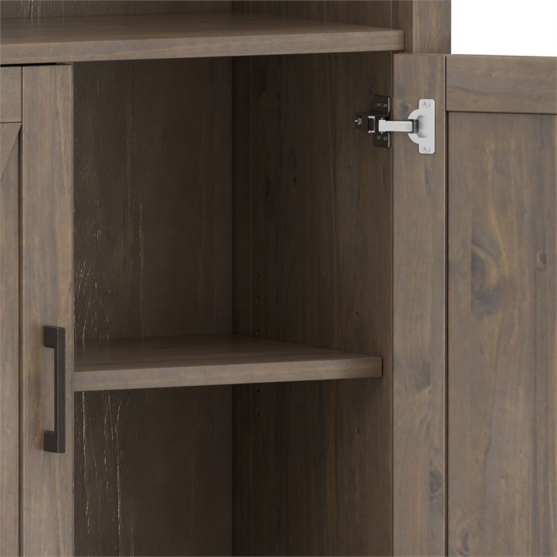 Scranton & Co Smoky Brown Solid Wood Bookcase with Adjustable Shelves