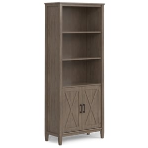 Scranton & Co Smoky Brown Solid Wood Bookcase with Adjustable Shelves