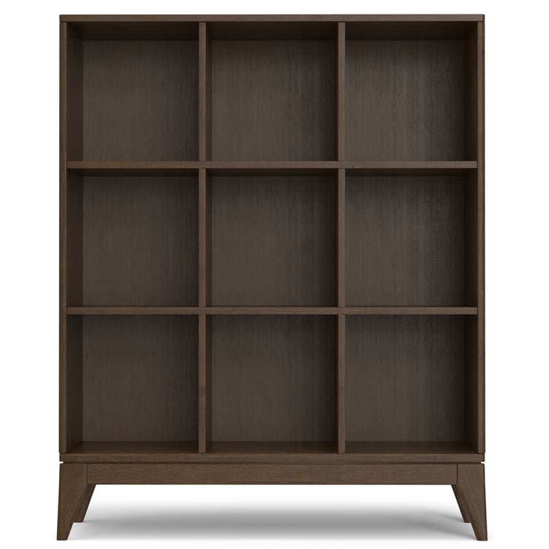 Scranton & Co Modern 9-Cube Storage Bookcase in Walnut Brown Finish