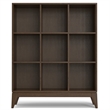 Scranton & Co Modern 9-Cube Storage Bookcase in Walnut Brown Finish