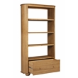 Scranton & Co 4-Shelf Oak Bookcase with 1 Drawer in Natural Finish
