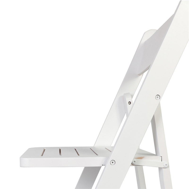 Scranton & Co Solid Beechwood Folding Dining Chair in White Finish