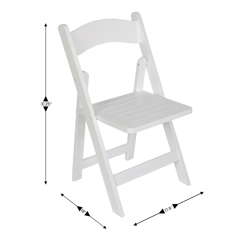 Scranton & Co Solid Beechwood Folding Dining Chair in White Finish