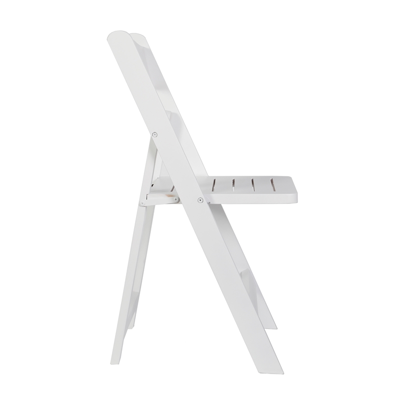 Scranton & Co Solid Beechwood Folding Dining Chair in White Finish