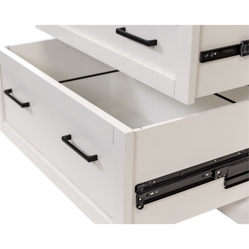 Scranton & Co Modern Drop-Lid Secretary Desk Wood White Finish