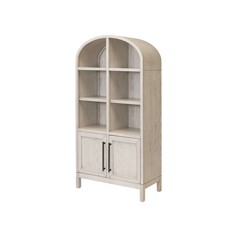 Scranton & Co White Wood Arched Display Cabinet with Adjustable Shelves