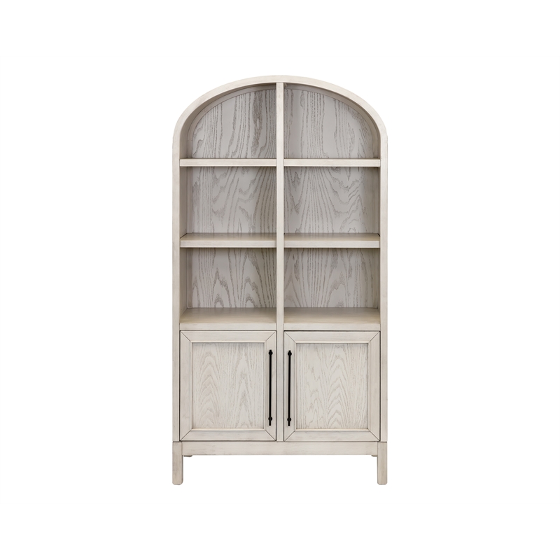 Scranton & Co White Wood Arched Display Cabinet with Adjustable Shelves