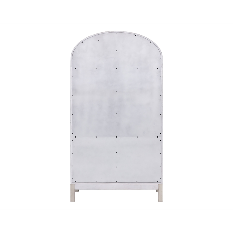Scranton & Co White Wood Arched Display Cabinet with Adjustable Shelves