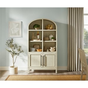 Scranton & Co White Wood Arched Display Cabinet with Adjustable Shelves