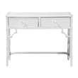 Scranton & Co Rattan Writing Desk with Two Drawers and Chippendale Sides