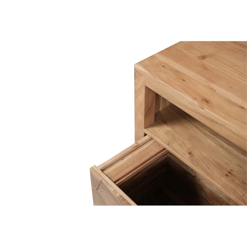 Scranton & Co 1-Drawer Solid Wood Filing Cabinet with Tree Slice Detail