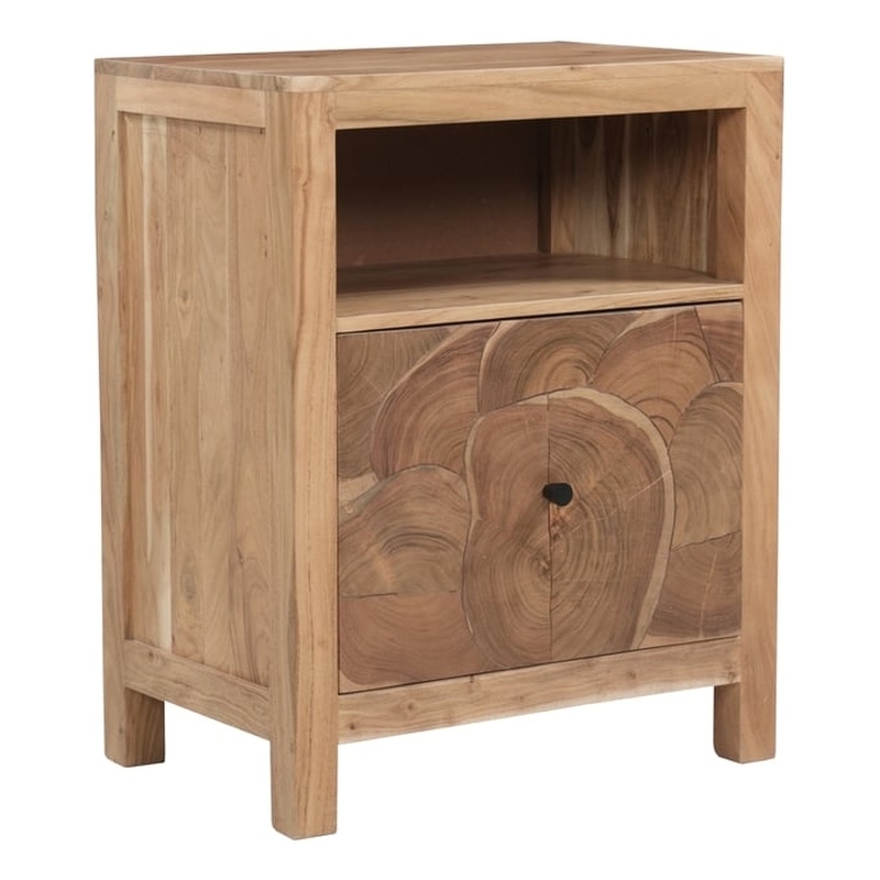 Scranton & Co 1-Drawer Solid Wood Filing Cabinet with Tree Slice Detail