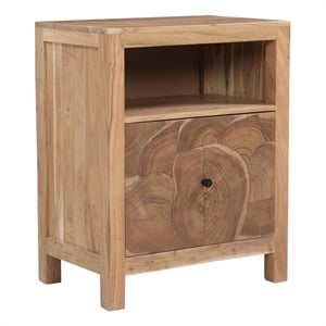 Scranton & Co 1-Drawer Solid Wood Filing Cabinet with Tree Slice Detail